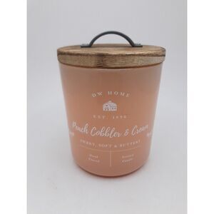 DW Home PEACH COBBLER & CREAM 8.5 Oz Single Wick, 33 Hour Burn Time